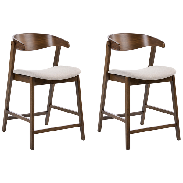 Set mit 2 Barstühlen LILLY Braun Beige