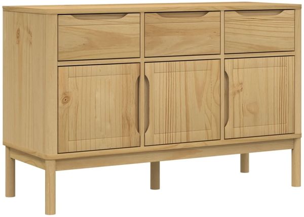 Sideboard, Kommode Wachsbraun 114x43x74 cm Massivholz Kiefer j1447p