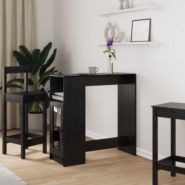 Bartisch, Stehtisch, Bistrotisch Schwarz Eichen-Optik 101 x 40 x 103,5 cm Holzwerkstoff