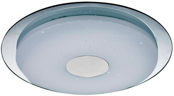 LED Deckenlampe, Spiegelplatte, weiß opal, dimmbar