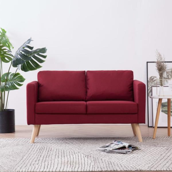 vidaXL 2-Sitzer-Sofa Stoff Weinrot [281363]