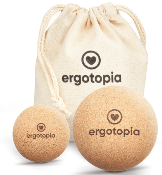 Ergotopia Faszienball-Set I Aus Naturkork I ökologischem und nachhaltig I Inkl. Tragetasche I