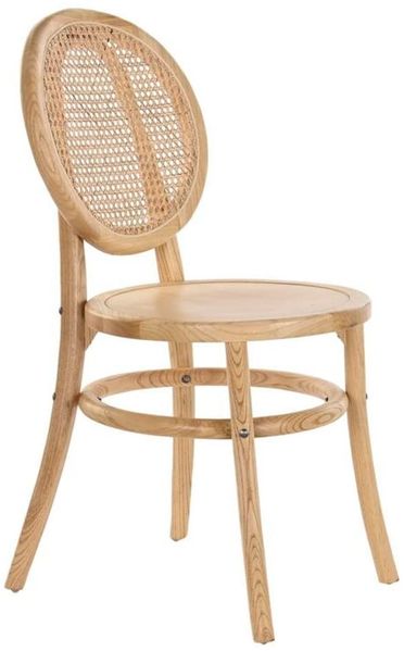 DKD Home Decor Esszimmerstuhl der Marke, braun, Rattan und Ulme (43 x 43 x 89 cm)