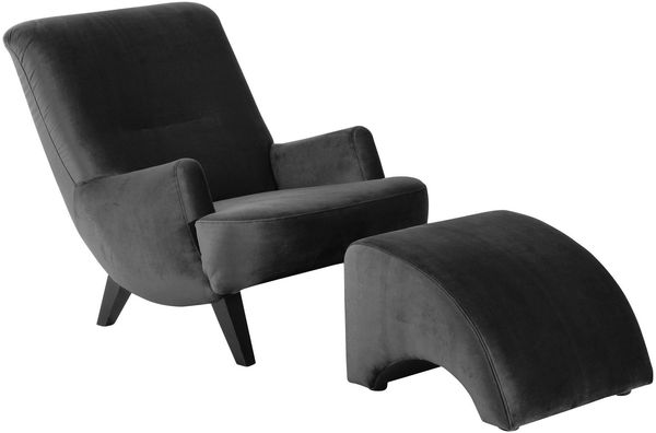 Sessel Kajsa 71x80x101 Bezug Samtvelours Buche schwarz/schwarz