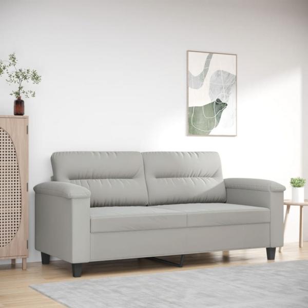 vidaXL 2-Sitzer-Sofa Hellgrau 140 cm Mikrofasergewebe 359562