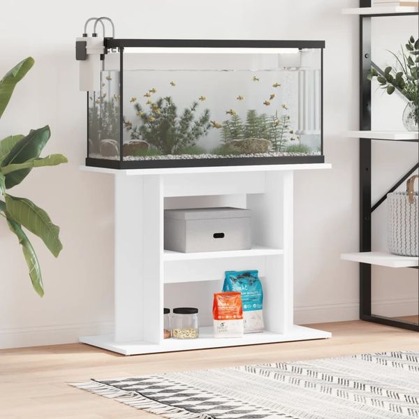 vidaXL Aquariumständer Weiß 80x35x60 cm Holzwerkstoff 833575