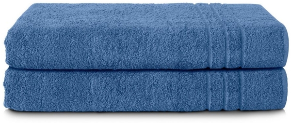 Komfortec 2er Saunatuch Set 80x200 cm aus 100% Baumwolle, XXL-Saunatücher, Sauna Handtuch, Weich, Groß, Frottee, Schnelltrocknend, Hellblau