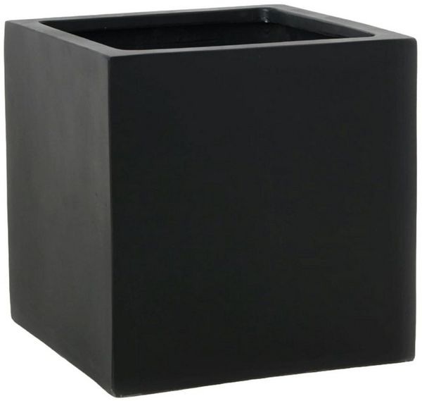 VIVANNO Pflanzkübel Pflanzkübel Blumenkübel Fiberglas "Block" Würfel, Anthrazit -