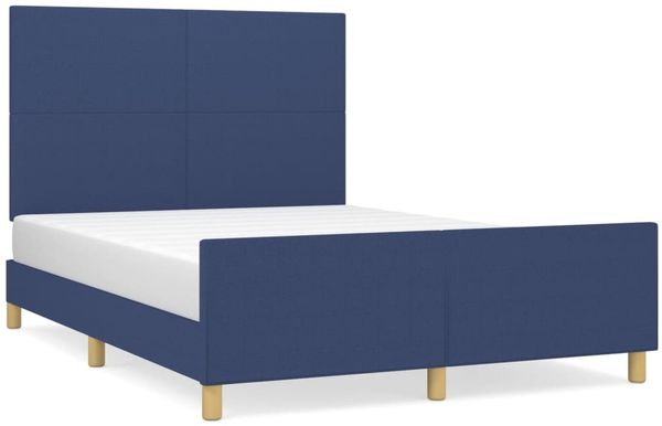Doppelbett, Bettgestell Modernen ohne Matratze Blau 140x190 cm Stoff d1781e