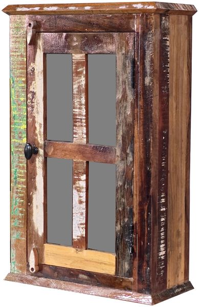 Badoberschrank 45x70cm 'Hawkins' recyceltes Altholz mehrfarbig lackiert