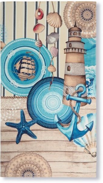 hip Family Strandtuch Liegetuch 100x180 Aldiana Leuchtturm Strand 33219 blau