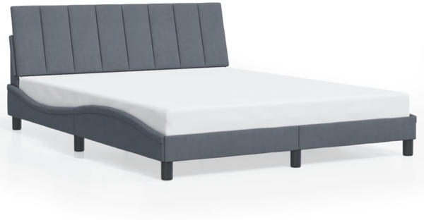 vidaXL Bettgestell ohne Matratze "Hanko" Dunkelgrau 160x200 cm Samt 3207856