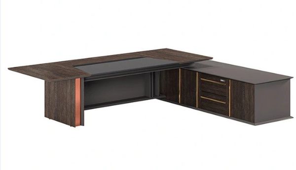 JVmoebel Eckschreibtisch Dunkelbrauner Schreibtisch aus nachhaltigen Materialien (1-St, 1 Eckschreibtisch), Made in Europa