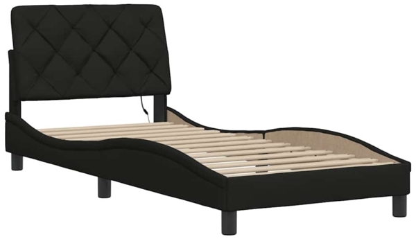 vidaXL Bettgestell mit LED ohne Matratze Schwarz 80x200 cm Stoff 3310631 Bild 4