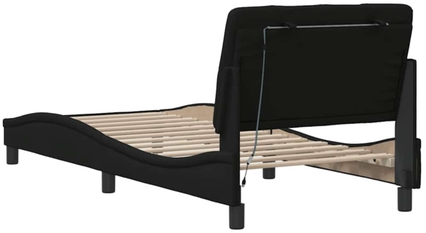vidaXL Bettgestell mit LED ohne Matratze Schwarz 80x200 cm Stoff 3310631 Bild 9