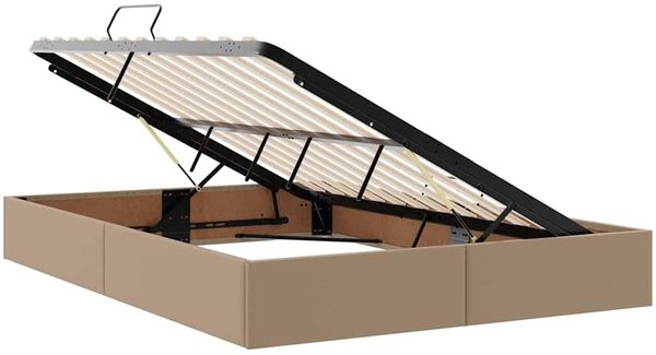 vidaXL Aufbewahrungsbett mit Matratze Cappuccino 140 x 200 cm 3370400 Bild 6