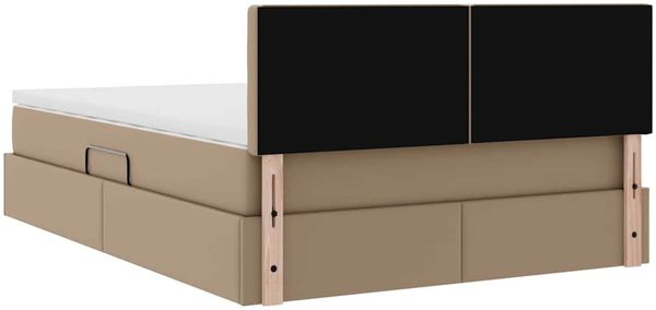 vidaXL Aufbewahrungsbett mit Matratze Cappuccino 140 x 200 cm 3370400 Bild 11