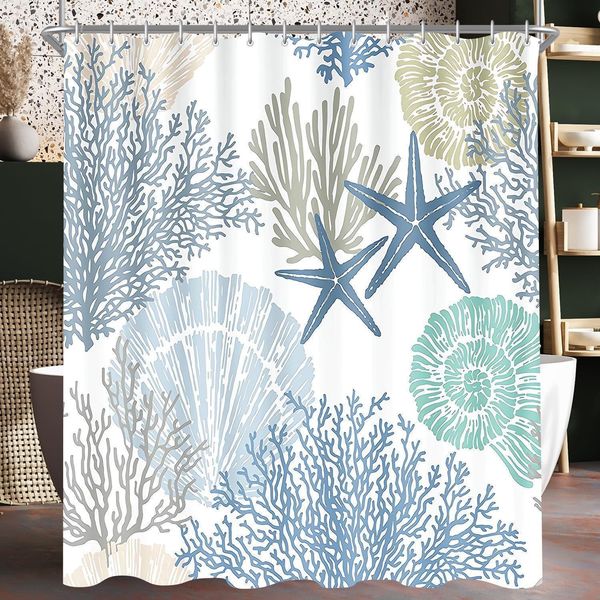 Duschvorhang 120x200 cm Unterwasseralgen Antischimmel Textil Saum