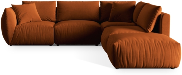 Micadoni Modulares Ecksofa Chris 4-Sitzer Rechts Samt Terrakotta