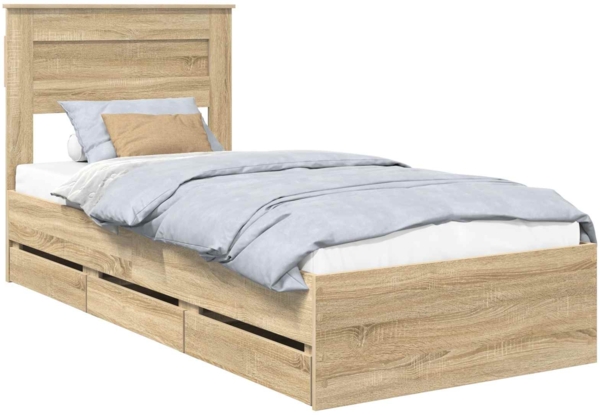 vidaXL Bettrahmen Sonoma-Eiche 100 x 200 cm Ingenieurs Holz 3409869