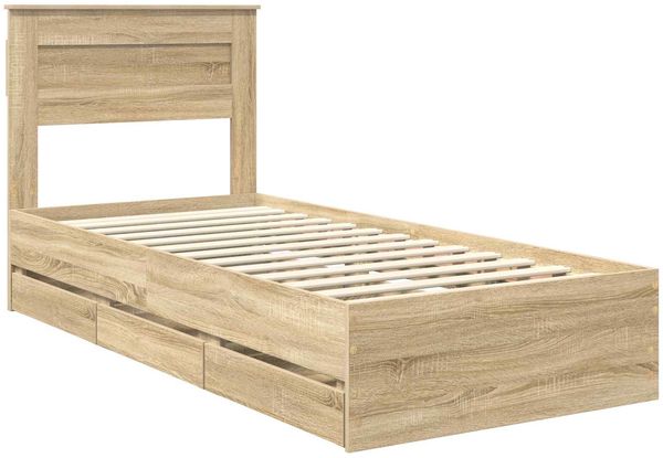 vidaXL Bettrahmen Sonoma-Eiche 100 x 200 cm Ingenieurs Holz 3409869 Bild 4