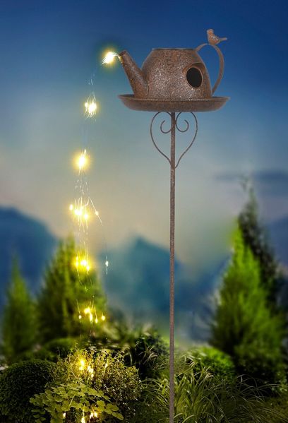 Ambia Garden Solarleuchte, Metall rost, 20.5 x 85 x 20.5 cm, LED-Leuchtmittel inkl