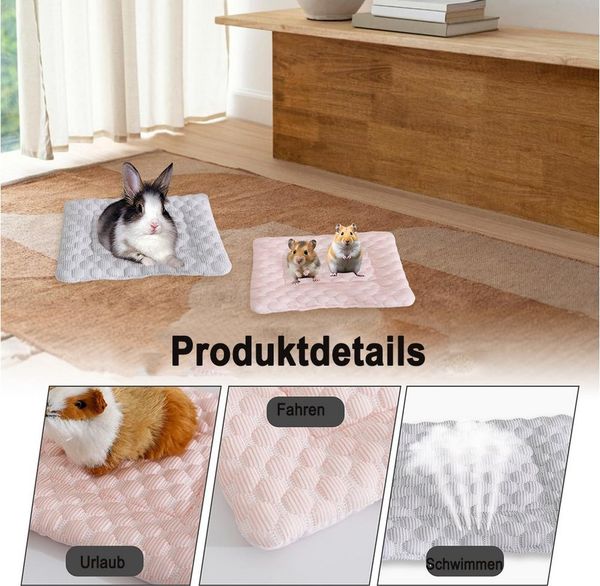 Ledander Hundematte Kaninchen Meerschweinchen Bett,2 Stück 31x21CM Decken,Warme, Meerschweinchen Zubehör,für Welpen, Katzen, Kaninchen, Chinchilla