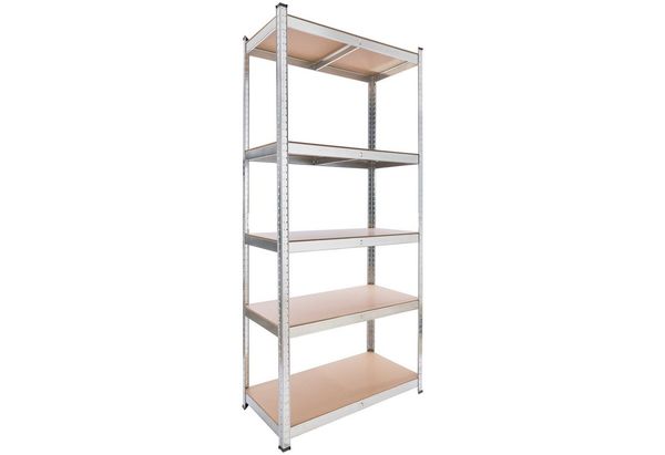 Arebos Schwerlastregal 200x90x45 cm, 5 Böden, 1000 kg Traglast, Steckregal, Lagerregal, Flexibel einsetzbar: für Werkstatt, Garage, Keller oder Lager