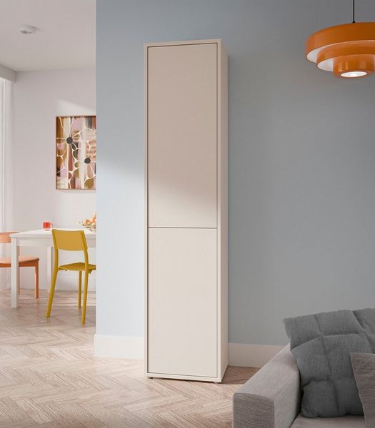 Forte Alice Springs Hochschrank 50, modern-minimalistisch, 2-türig, Wohn-/Esszimmer, Holzwerkstoff, Kaschmir Beige, 49,8 cm breit x 214,3 cm hoch x 34,9 cm tief