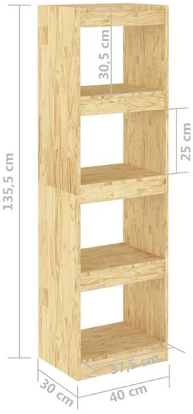 vidaXL Bücherregal Raumteiler 40 x 30 x 135,5 cm Massivholz Kiefer [808143] Bild 8