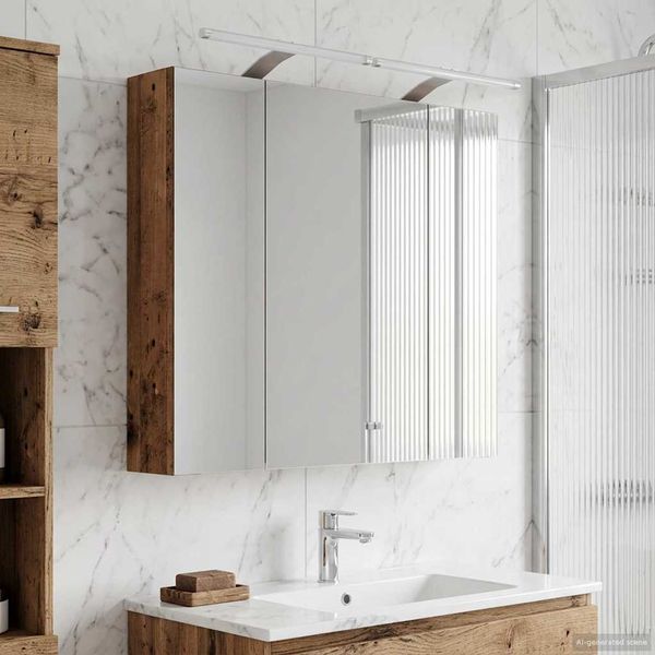 vidaXL Badezimmerspiegelschrank mit Regal Altholz 80 x 14,5 x 70 cm 889117