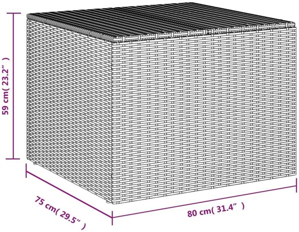 vidaXL Gartentruhe Braun 291L Poly Rattan 365337 Bild 11