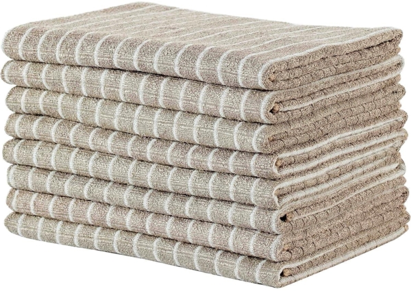 8er-Set, Saugfähige Bambus Microfaser Geschirrtücher 45x65cm Khaki