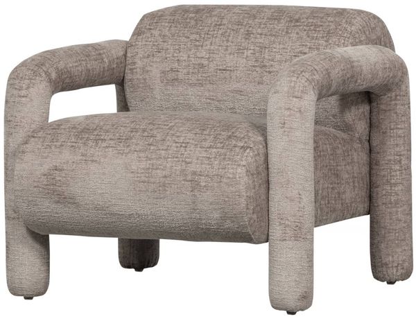Sessel Lenny aus Samt, modernes Retro Design, sandfarben, weich gepolstert für höchsten Komfort
