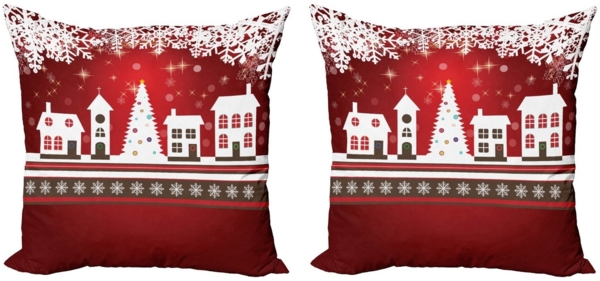 Abakuhaus Kissenbezüge Modern Accent Doppelseitiger Digitaldruck, (2 Stück), Weihnachten Winter-Thema-Baum