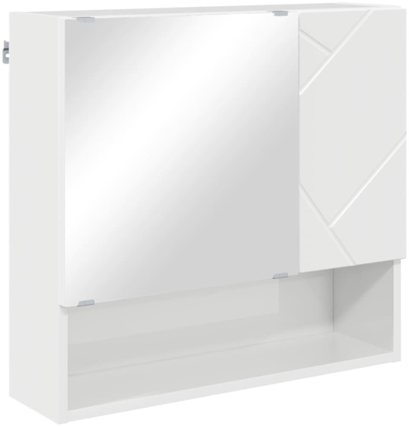 vidaXL Spiegelschrank Hochglanz Weiß 59 x 17 x 55 cm Holzwerkstoff 883368