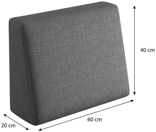sunnypillow Rückenkissen Palettenkissen mit abnehmbarem Bezug Seitenkissen 60x40x20/10cm, Anthrazit