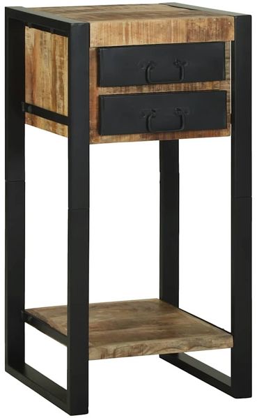 vidaXL Beistelltisch mit Regal Braun 40 x 40 x 80 cm Massivholz Mango 4015987