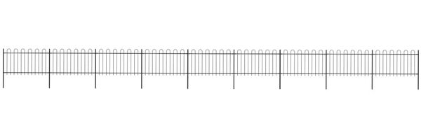 vidaXL Gartenzaun mit Rundbogen Stahl 1603,5 x 100 cm Schwarz 277664