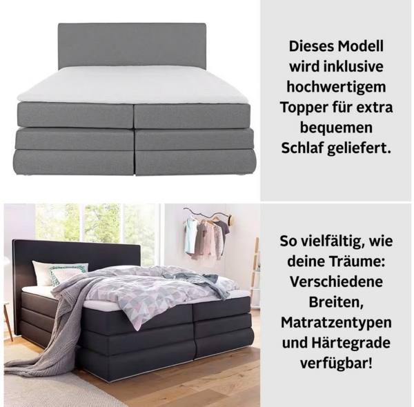 COLLECTION AB Boxspringbett Ninoni, inkl. Bettkasten, Topper und wahlweise mit LED-Beleuchtung Bild 2