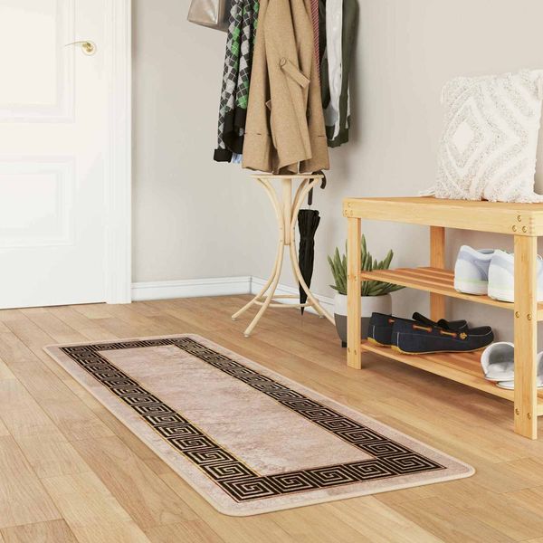 vidaXL Teppichläufer MARSA Schwarz 50 x 100 cm Polyester und PVC 42023322
