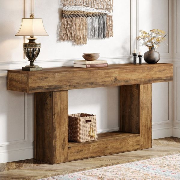 Tribesigns Konsolentisch 160 cm Eingangstisch im Landhausstil mit U-förmiger Basis
