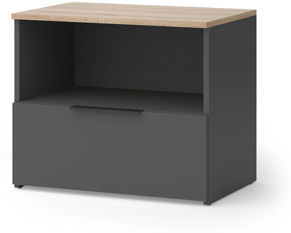 Kommode Wido Anthrazit/Sonoma 60 x 50 cm mit klappe Vicco