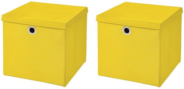 StickandShine Faltbox 2 Stück 32 x 32 x 32 cm Faltbox mit Deckel Stoffbox Aufbewahrungsbox