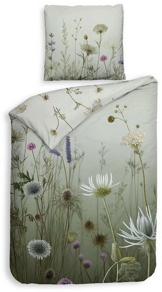 Heckett and Lane Bettwäsche Heckett & Lane Satin Bettwäsche 135x200 Tane multi Wiesenblumen Gräser, Mako-Satin, 2 teilig, für den Sommer und Winter