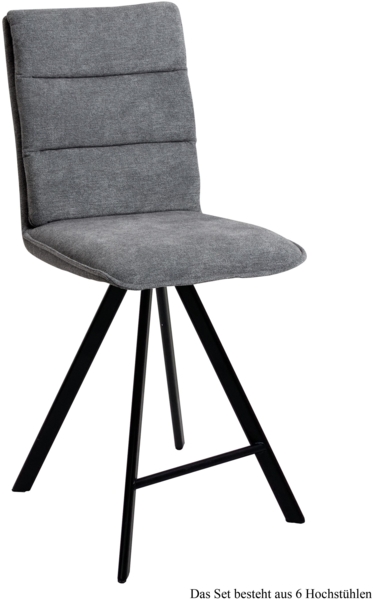 Thekenstuhl drehbar (6er-Set) Devonne 47x109x60 Schwarz/Grau
