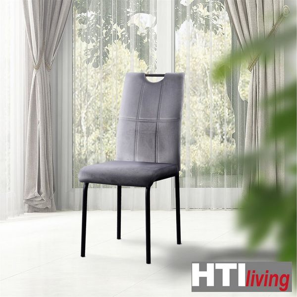 HTI-Living Esszimmerstuhl Stuhl Denton Velvet Grau (Set, 2 St), Esszimmerstuhl Samt