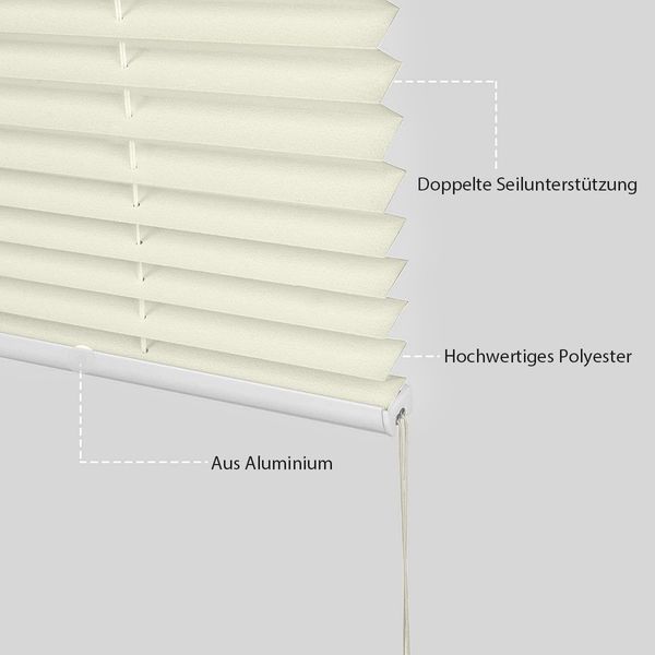 Sekey Plissee Klemmfix ohne Bohren 60x120cm, Beige Bild 6