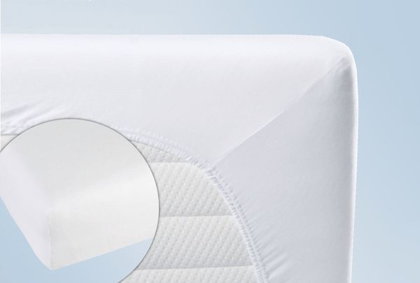 biberna Sleep & Protect 0808421 Stretchmolton Spannbetttuch, weiss, 1x 100x200 cm