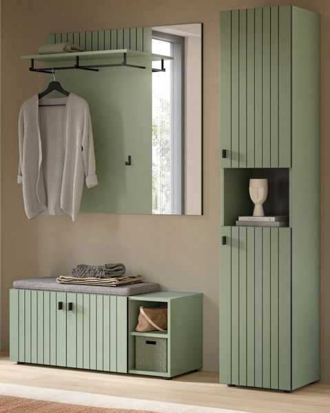 Garderobe Set 3-tlg. Loreno in grün 160 cm